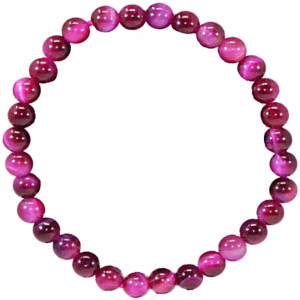 Bracelet oeil de tigre tinté rose