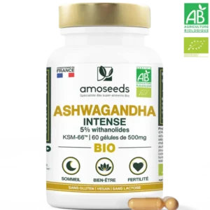 Ashwagandha ksm-gélules66 tm bio, 5% withanol ides - 60
