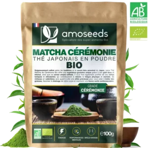 Thé matcha cérémonie 100g amoseeds