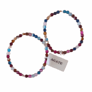 Bracelet Agate multicolore 6mm