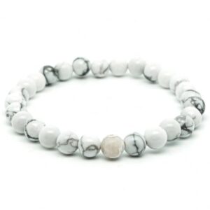 Bracelet Howlite blanche 6mm