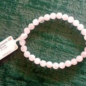 Bracelet pierre de lune blanche AA perles 6mm