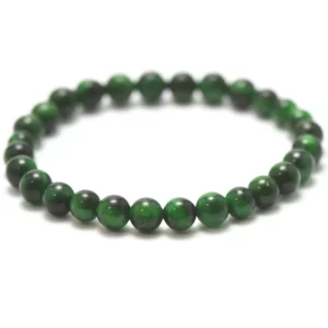 Bracelet oeil de tigre vert teinté 6mm