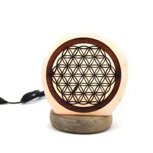 Mini lampe de sel Himalaya fleur de vie 1 kg – Image 3