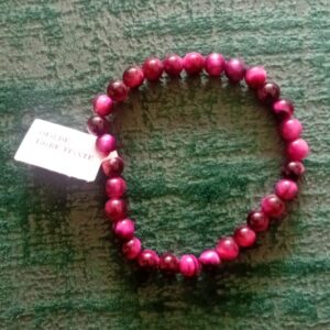 Bracelet Oeil de tigre teinté mauve